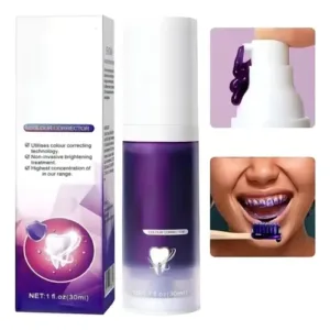 Crema Blanqueadora Dental V34 – Corrector de Color Morado, Elimina el Amarillo y Realza el Blanco Natural